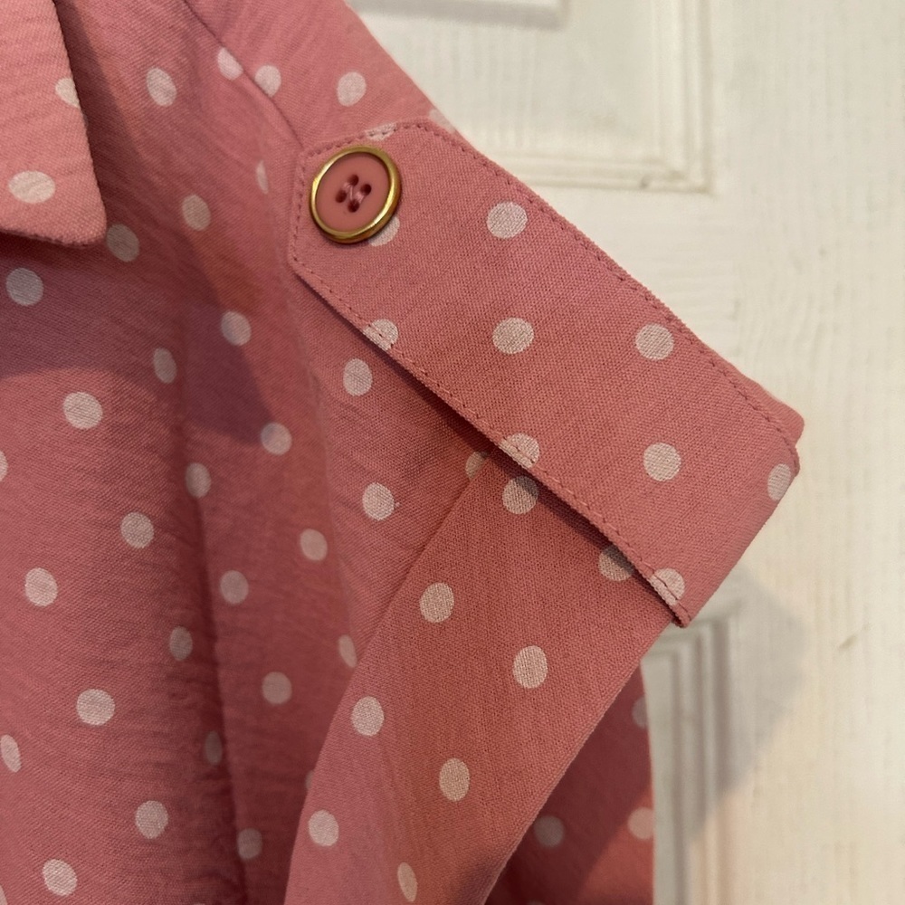 NWOT NYCC Pink With White Polka Dots Top - Picture 7 of 7